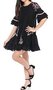 FREE People Pavlo Embroidery Dress. Black. Size Small.